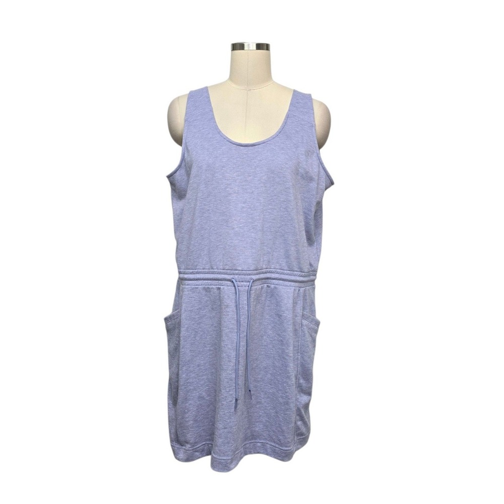 Title Nine Purple Heathered Sleeveless Active Drawstring Pocket Dress Size XL